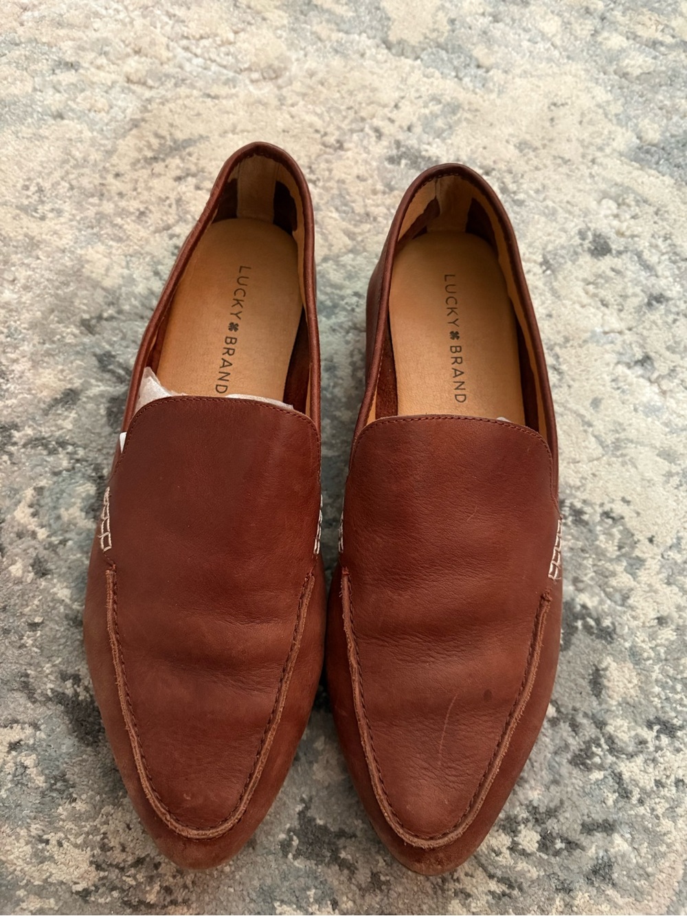 Men’s Lucky Brand Brown Leather Slip-On Loafers